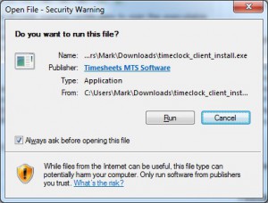 Windows Installation Warning Message