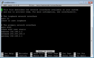 Einstein's Interfaces File in a PuTTy Session