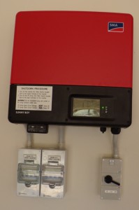 Sunny Boy Inverter - DC Breakers Bottom Left, System Isolation Bottom Right