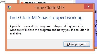 The Dreaded Application Has Stopped Working Message