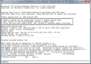 Crash Dump in WinDBG