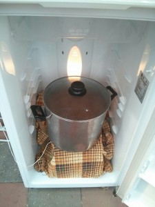 Hot Wort Cooling in Fridge